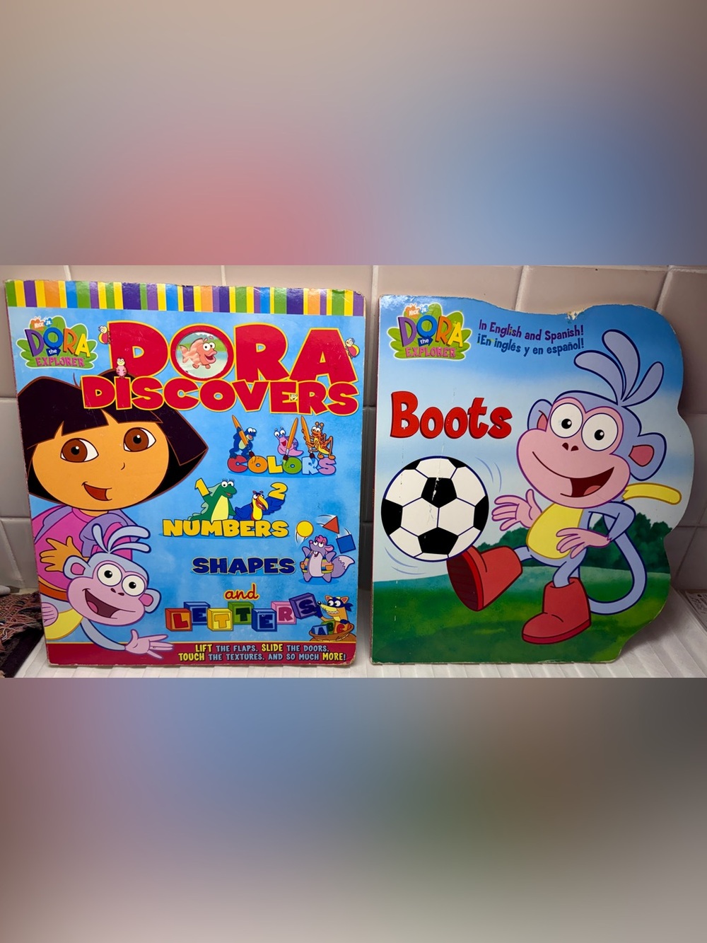 🐒 DORA THE EXPLORER🐒 2 ACTIVITY & BILINGUAL “BOOTS” READING BOOKS 📕